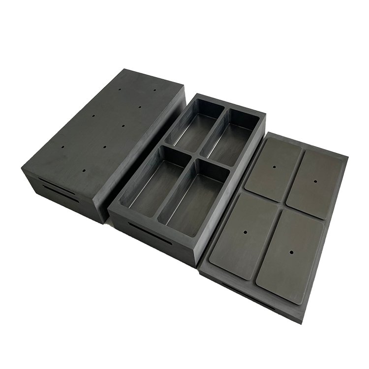 Factory price high density carbon sintering graphite box boat for melting metal